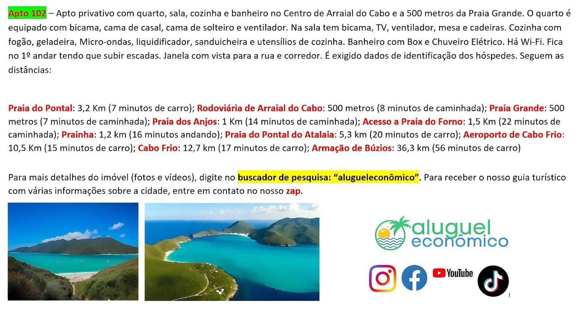 Arraial Do Cabo - Brisas Do Farol - Aluguel Economico Apartment Екстериор снимка