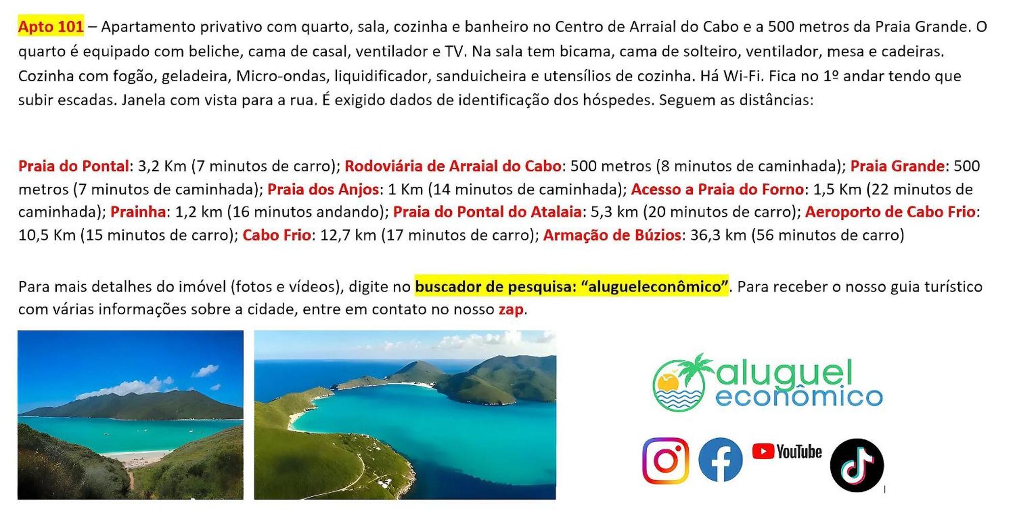Arraial Do Cabo - Brisas Do Farol - Aluguel Economico Apartment Екстериор снимка