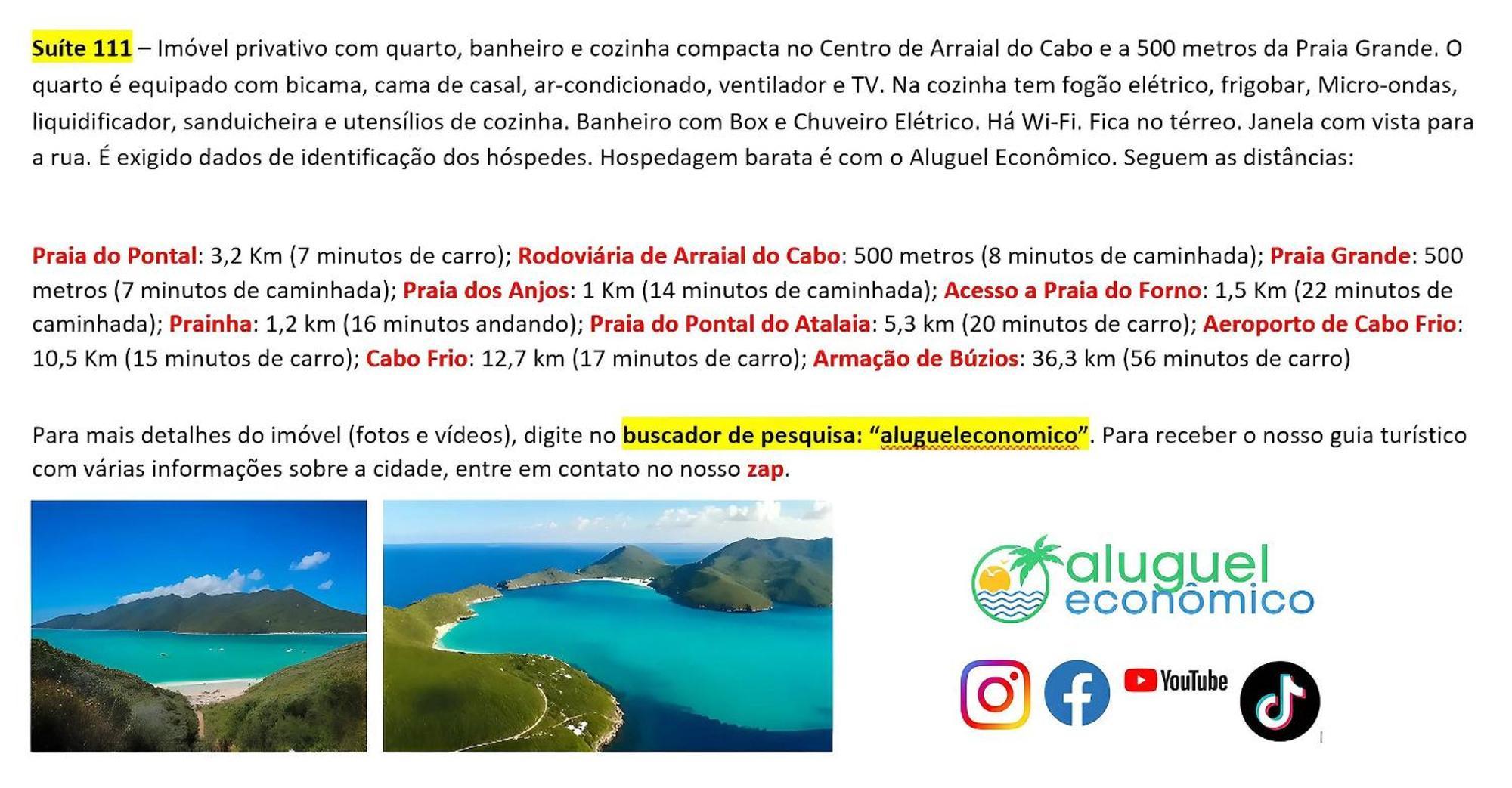 Arraial Do Cabo - Brisas Do Farol - Aluguel Economico Apartment Екстериор снимка