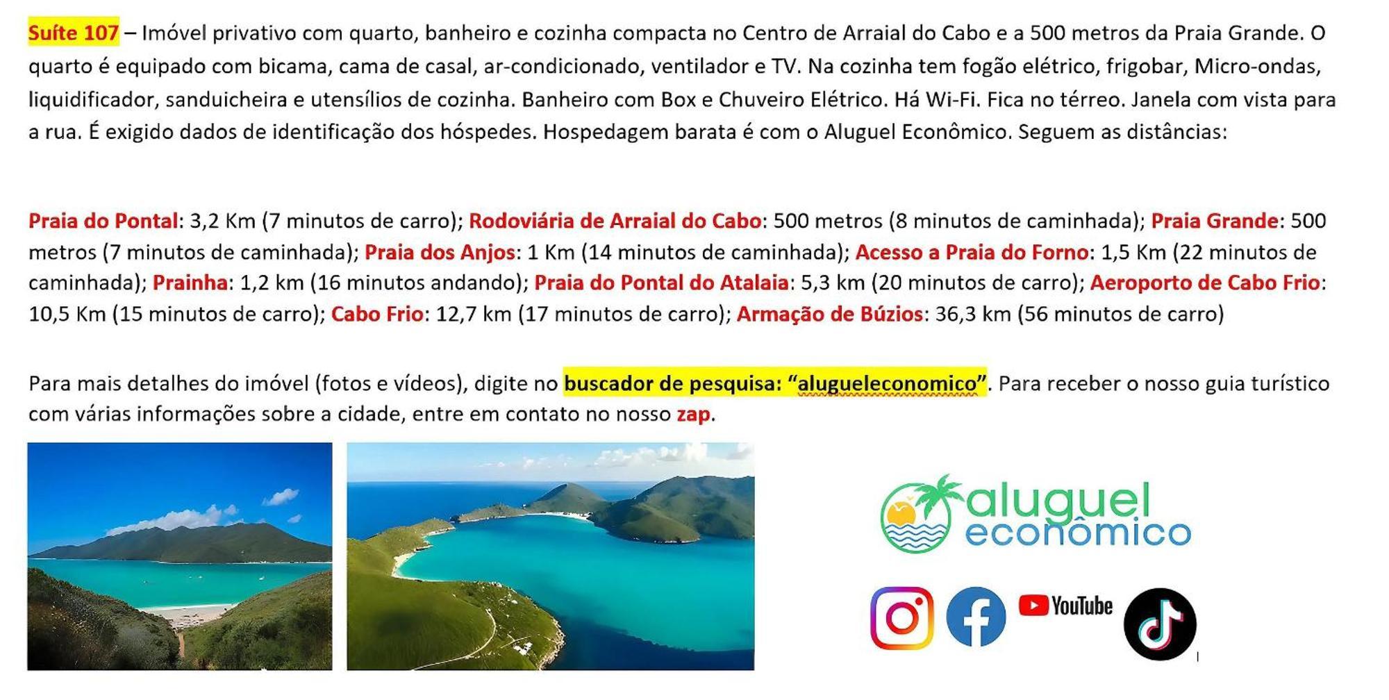 Arraial Do Cabo - Brisas Do Farol - Aluguel Economico Apartment Екстериор снимка