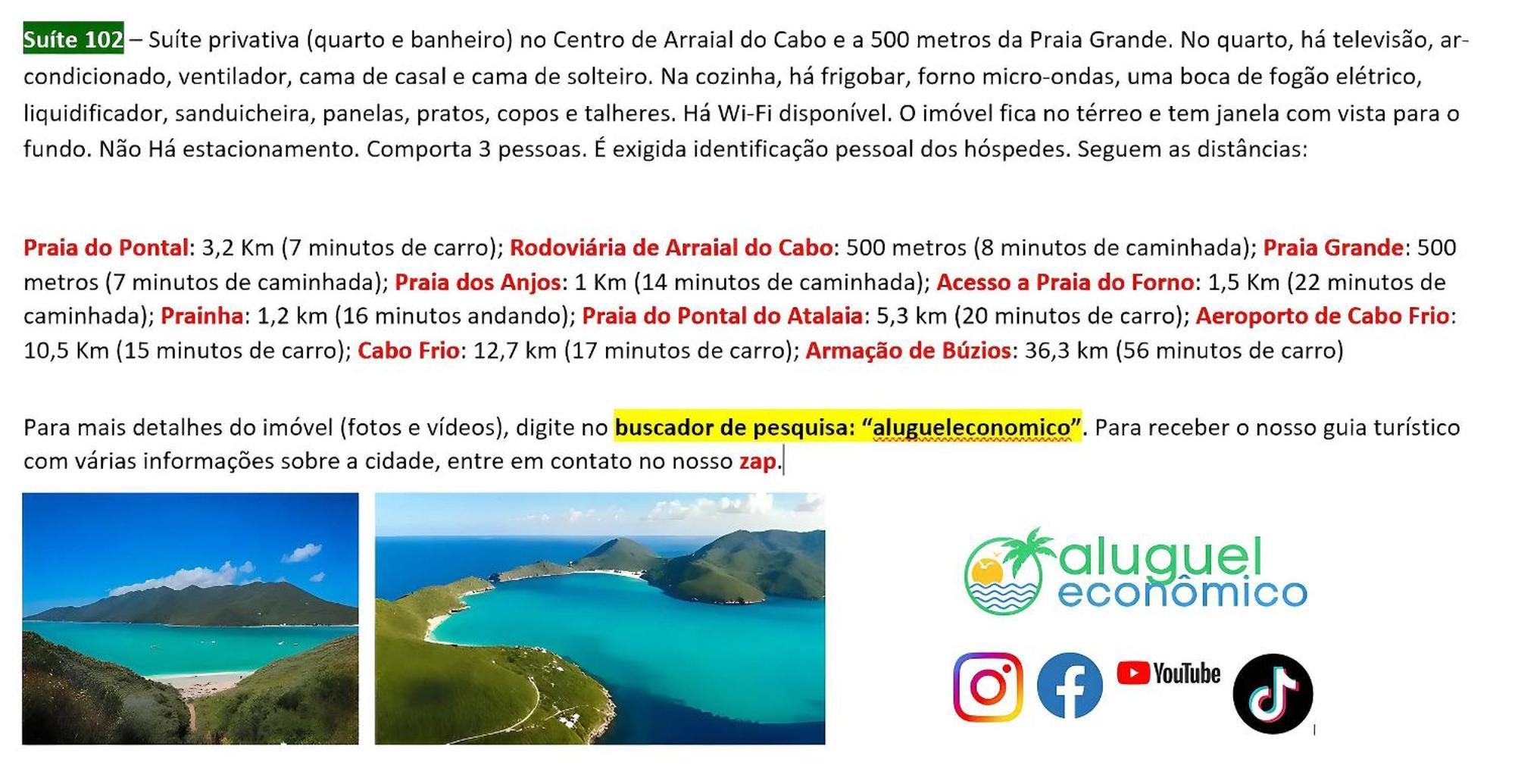 Arraial Do Cabo - Brisas Do Farol - Aluguel Economico Apartment Екстериор снимка